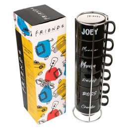 Friends - Ceramic mug set with stand 150ml 6 pcs.
