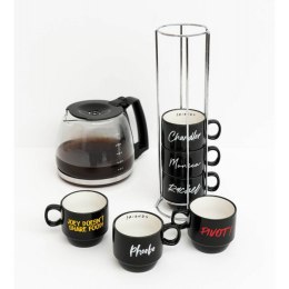 Friends - Ceramic mug set with stand 150ml 6 pcs.