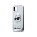 Karl Lagerfeld Liquid Glitter NFT Choupette Head - Case for iPhone 11 (silver)