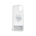 Karl Lagerfeld Liquid Glitter NFT Choupette Head - Case for iPhone 11 (silver)