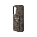 Guess Grip Stand 4G Triangle Strass Logo - Case Samsung Galaxy S24+ (Brown)