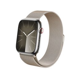 Crong Milano Steel - Stainless Steel Strap for Apple Watch 42/44/45/49 mm (champagne).