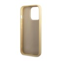 Guess Glitter Flakes Metal Logo Case - Case for iPhone 14 Pro Max (Gold)