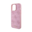 Guess Leather 4G Stamped - Case for iPhone 15 Pro (Pink)