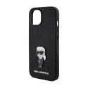 Karl Lagerfeld Fixed Glitter Ikonik Logo Metal Pin - iPhone 15 / 14 / 13 Case (black)