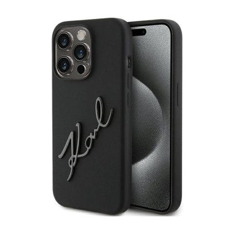 Karl Lagerfeld Silicone Karl Script - iPhone 15 Pro Case (Black)