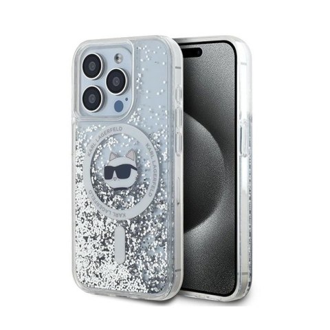 Karl Lagerfeld Liquid Glitter Choupette Head MagSafe - iPhone 14 Pro Max Case (Transparent)