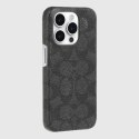 Coach Slim Wrap Signature C Case- iPhone 15 Pro Case (Charcoal)