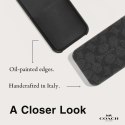 Coach Slim Wrap Signature C Case- iPhone 15 Pro Case (Charcoal)