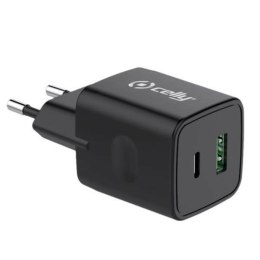Wall Charger Celly PLTC20WUSBUSBC Black 15 W