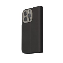 Moshi Overture MagSafe - Leather 3-in-1 case with flip cover for iPhone 15 Pro (Midnight Black)