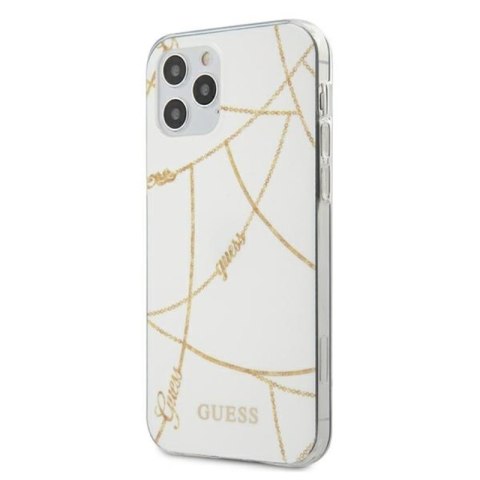 Guess Gold Chain - Case for iPhone 12 Pro Max (White)