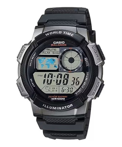 CASIO Mod. WORLD TIME ILLUMINATOR - 5 Alarms, 10 Year battery