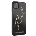Karl Lagerfeld Double Layers Tempered Glass Signature Glitter Case for iPhone 11 Pro Max (Black)
