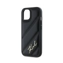 Karl Lagerfeld Diagonal Quilted Script - Case for iPhone 13 (Black)