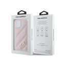 Karl Lagerfeld Diagonal Quilted Script - Case for iPhone 14 / 15 / 13 (Pink)