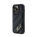 Karl Lagerfeld Diagonal Quilted Script - Case for iPhone 14 Pro (Black)