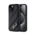 Karl Lagerfeld Diagonal Quilted Script - Case for iPhone 15 / 14 / 13 (Black)