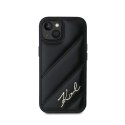 Karl Lagerfeld Diagonal Quilted Script - Case for iPhone 15 Plus / 14 Plus (Black)