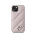 Karl Lagerfeld Diagonal Quilted Script - Case for iPhone 15 Plus / 14 Plus (Pink)