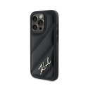 Karl Lagerfeld Diagonal Quilted Script - Case for iPhone 15 Pro (Black)