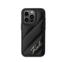 Karl Lagerfeld Diagonal Quilted Script - Case for iPhone 15 Pro (Black)