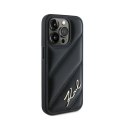 Karl Lagerfeld Diagonal Quilted Script - Case for iPhone 15 Pro (Black)