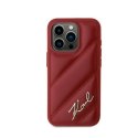 Karl Lagerfeld Diagonal Quilted Script - Case for iPhone 15 Pro Max (Red)