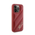 Karl Lagerfeld Diagonal Quilted Script - Case for iPhone 15 Pro Max (Red)