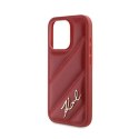 Karl Lagerfeld Diagonal Quilted Script - Case for iPhone 15 Pro Max (Red)