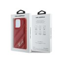 Karl Lagerfeld Diagonal Quilted Script - Case for iPhone 15 Pro Max (Red)