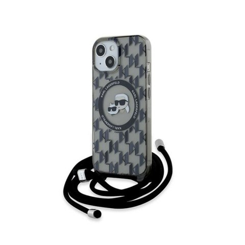 Karl Lagerfeld IML Crossbody Monogram Karl & Choupette Head MagSafe - Case for iPhone 15 / 14 / 13 (Black)