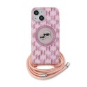 Karl Lagerfeld IML Crossbody Monogram Karl & Choupette Head MagSafe - Case for iPhone 15 / 14 / 13 (Pink)