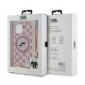 Karl Lagerfeld IML Crossbody Monogram Karl & Choupette Head MagSafe - Case for iPhone 15 / 14 / 13 (Pink)