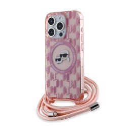 Karl Lagerfeld IML Crossbody Monogram Karl & Choupette Head MagSafe - Case for iPhone 15 Pro Max (Pink)