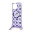 Karl Lagerfeld IML Crossbody Monogram Karl & Choupette Head MagSafe - Case for iPhone 15 Pro Max (Purple)