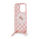 Karl Lagerfeld IML Crossbody Monogram Karl & Choupette Head MagSafe - Case for iPhone 15 Pro (Pink)