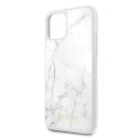 Guess Marble Tempered Glass Hardcase - Case iPhone 11 Pro (white)