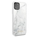 Guess Marble Tempered Glass Hardcase - Case iPhone 11 Pro (white)