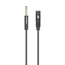 Dudao 4 polowy kabel przewód przedłużacz AUX do słuchawek z mikrofonem 3,5 mm mini jack black