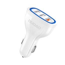 Dudao ładowarka samochodowa szybkie ładowanie Quick Charge 3.0 QC3.0 2.4A 18W 3x USB biały (R7S white)