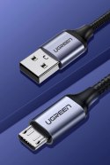 Kabel Ugreen US290 60146 USB-A / micro USB 2.4A 1m - szary