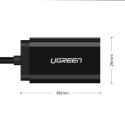 Ugreen zewnętrzna karta dźwiękowa muzyczna adapter USB - 3,5 mm mini jack 15cm czarny (30724)