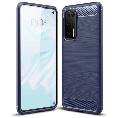 Carbon Case elastyczne etui pokrowiec Huawei P40 niebieski