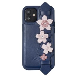 Kingxbar Sweet Series żelowe etui ozdobione oryginalnymi Kryształami Swarovskiego z podstawką iPhone 12 Pro Max niebieski