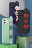 Kingxbar Sweet Series żelowe etui ozdobione oryginalnymi Kryształami Swarovskiego z podstawką iPhone 12 mini czarny