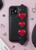 Kingxbar Sweet Series żelowe etui ozdobione oryginalnymi Kryształami Swarovskiego z podstawką iPhone 12 mini czarny