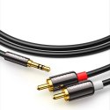 Kabel Ugreen AV116 10584 audio mini jack 3,5 mm (męski) / 2RCA (męski) 2m - czarny