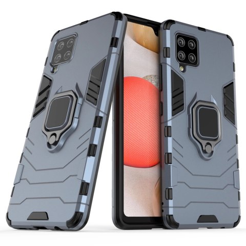 Ring Armor pancerne hybrydowe etui pokrowiec + magnetyczny uchwyt Samsung Galaxy A42 5G niebieski