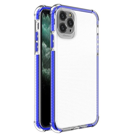 Spring Armor żelowy elastyczny pancerny pokrowiec z kolorową ramką do iPhone 11 Pro Max niebieski